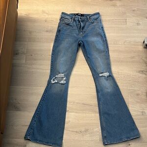 Hollister Distressed Blue Flare Jeans